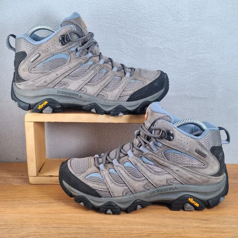 Merrell Moab 3 Mid WP Women's 8 Wide Waterproof Hiking Boots Granite Shoes
